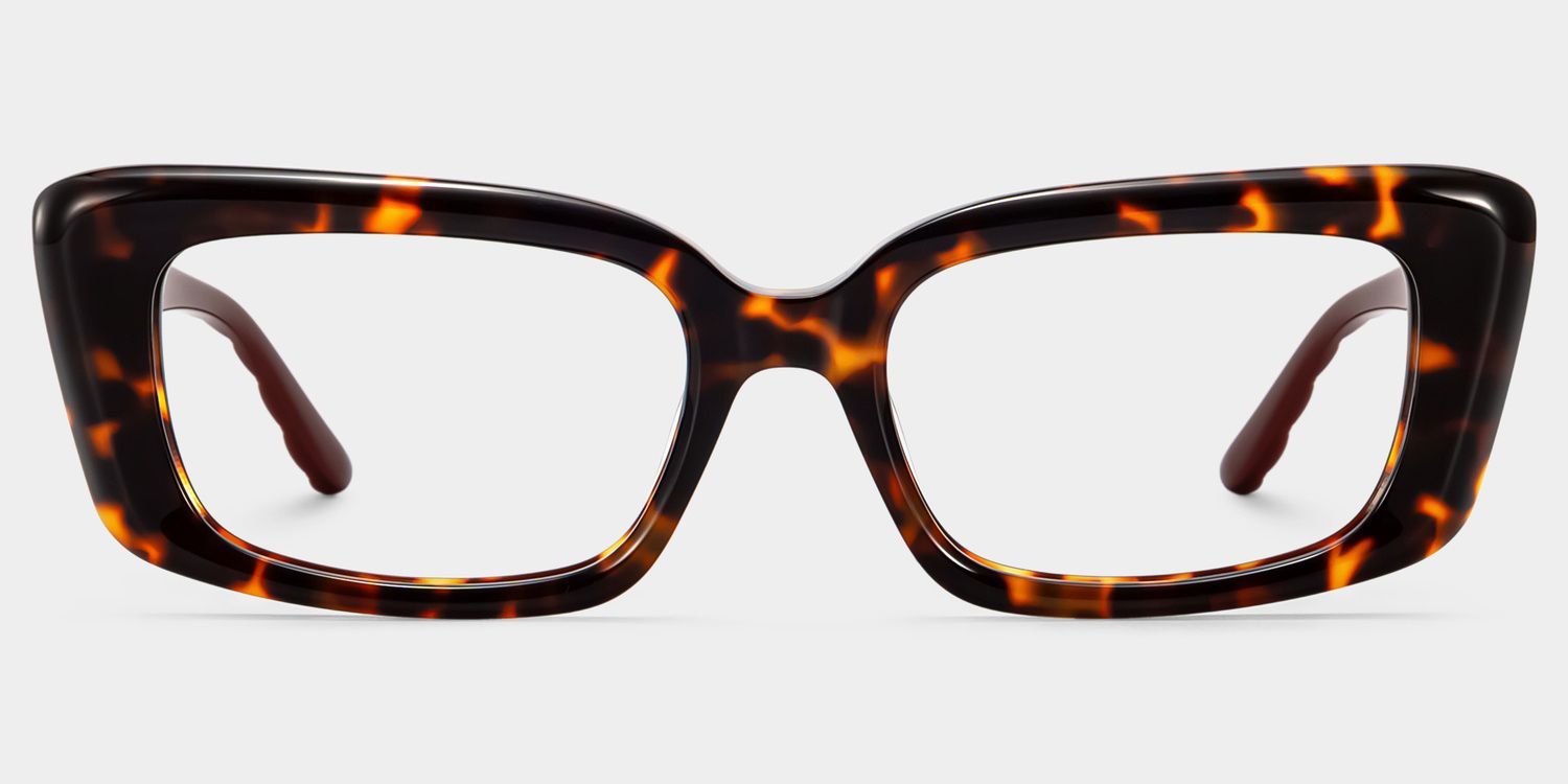 Shiny Schildpatt-Rechteckbrille | ZEELOOL1