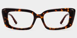 Shiny Tortoise Rechteckig Brille1