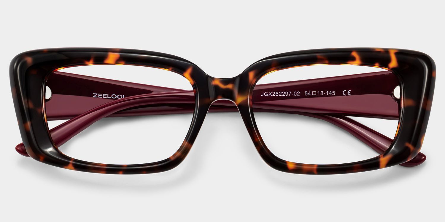 Shiny Schildpatt-Rechteckbrille | ZEELOOL2