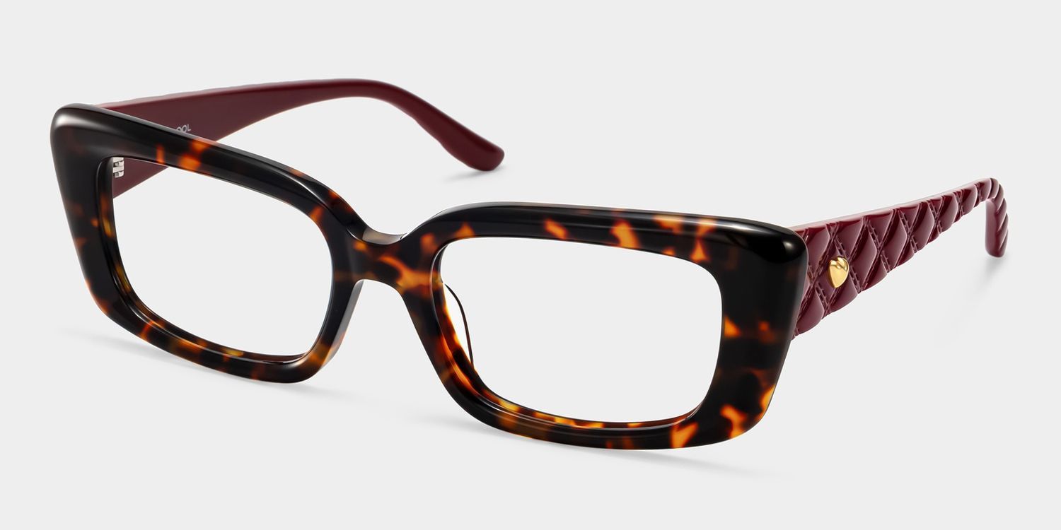 Shiny Schildpatt-Rechteckbrille | ZEELOOL3