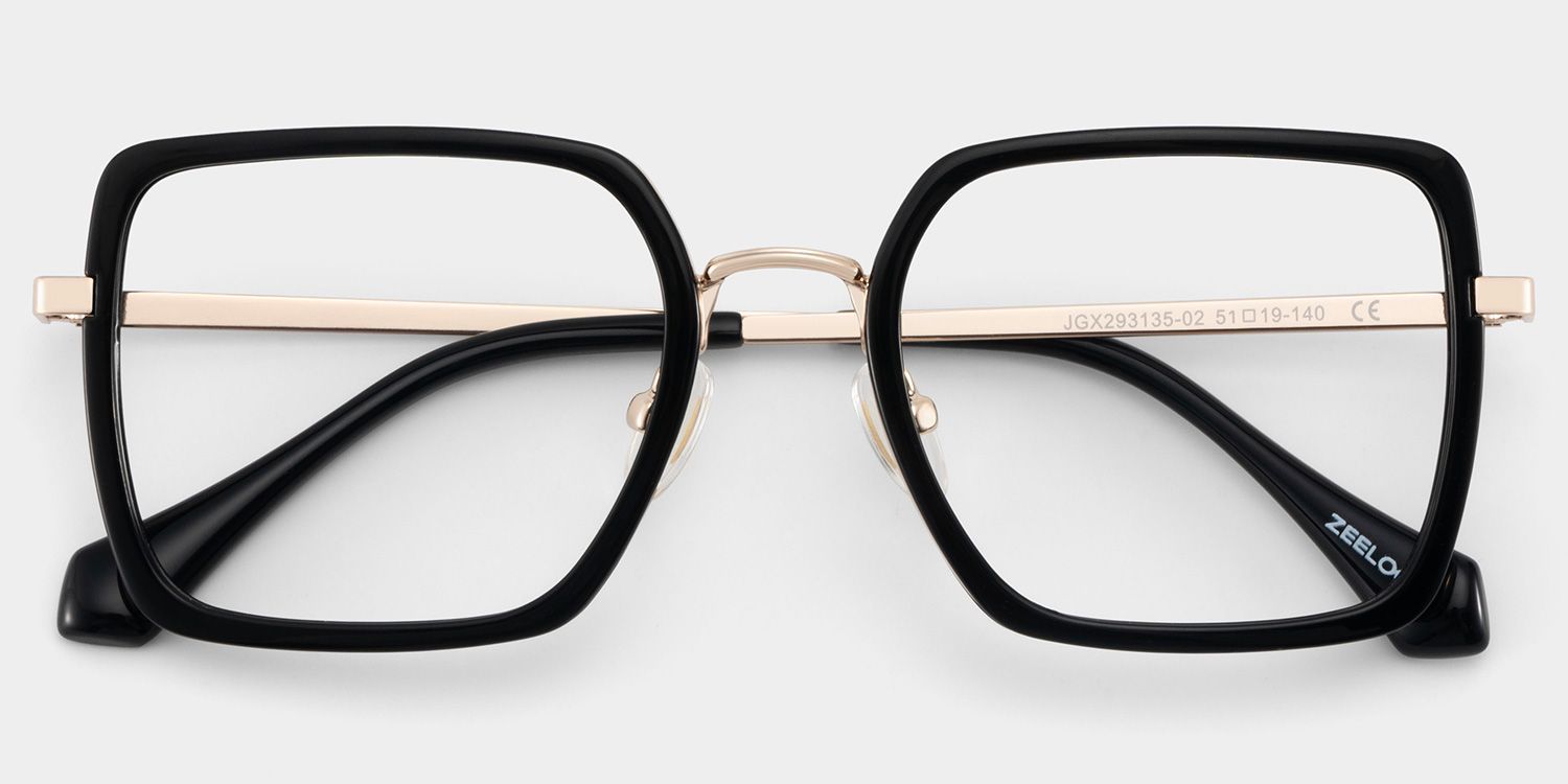 Shane Schwarze Brille mit quadratischem Rahmen Online | ZEELOOL2