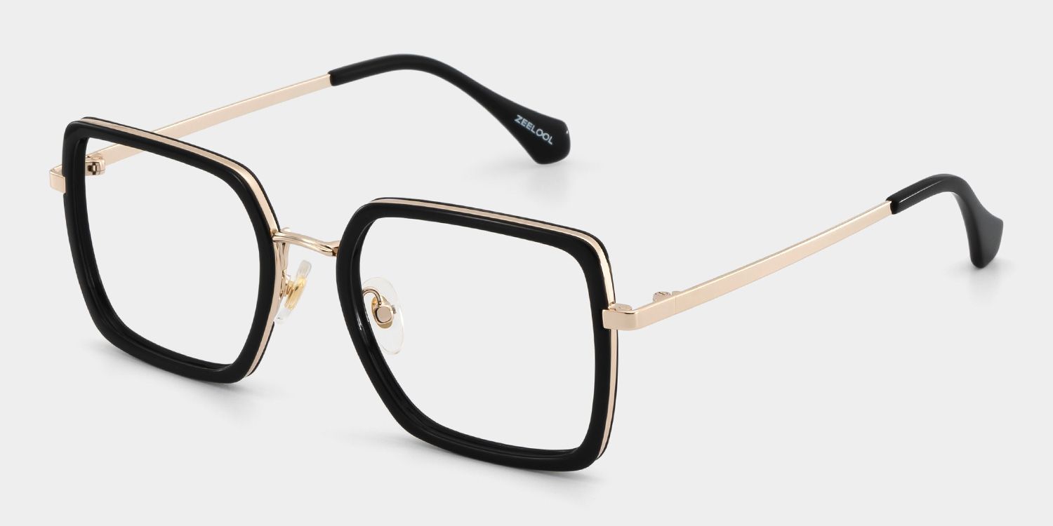 Shane Schwarze Brille mit quadratischem Rahmen Online | ZEELOOL3
