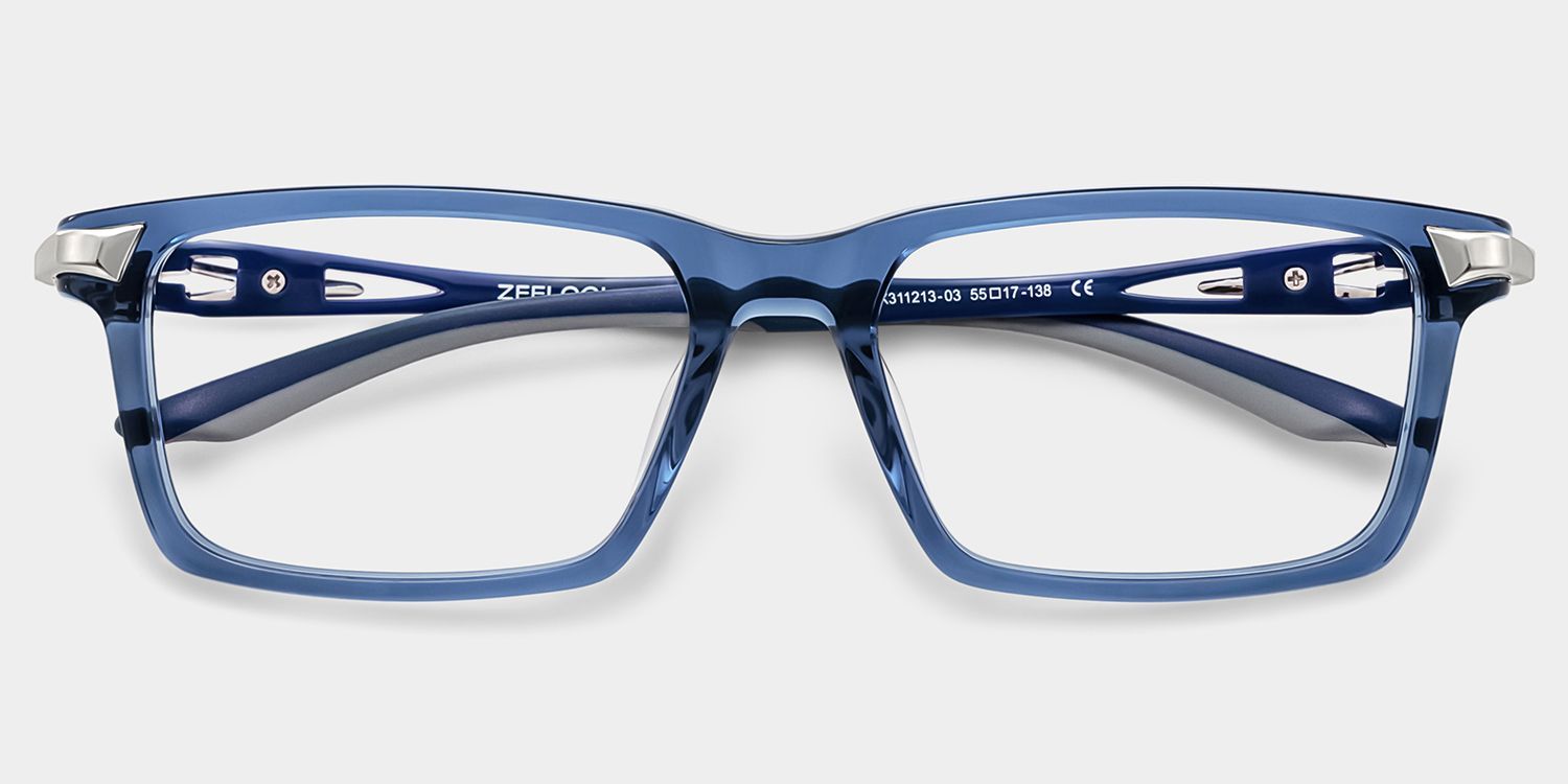 Orion Blaue Rechteckbrille für Herren | ZEELOOL4