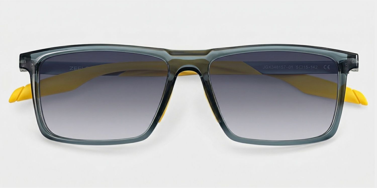 Aktive blau-gelbe rechteckige polarisierte Sonnenbrille zum Autofahren | ZEELOOL1