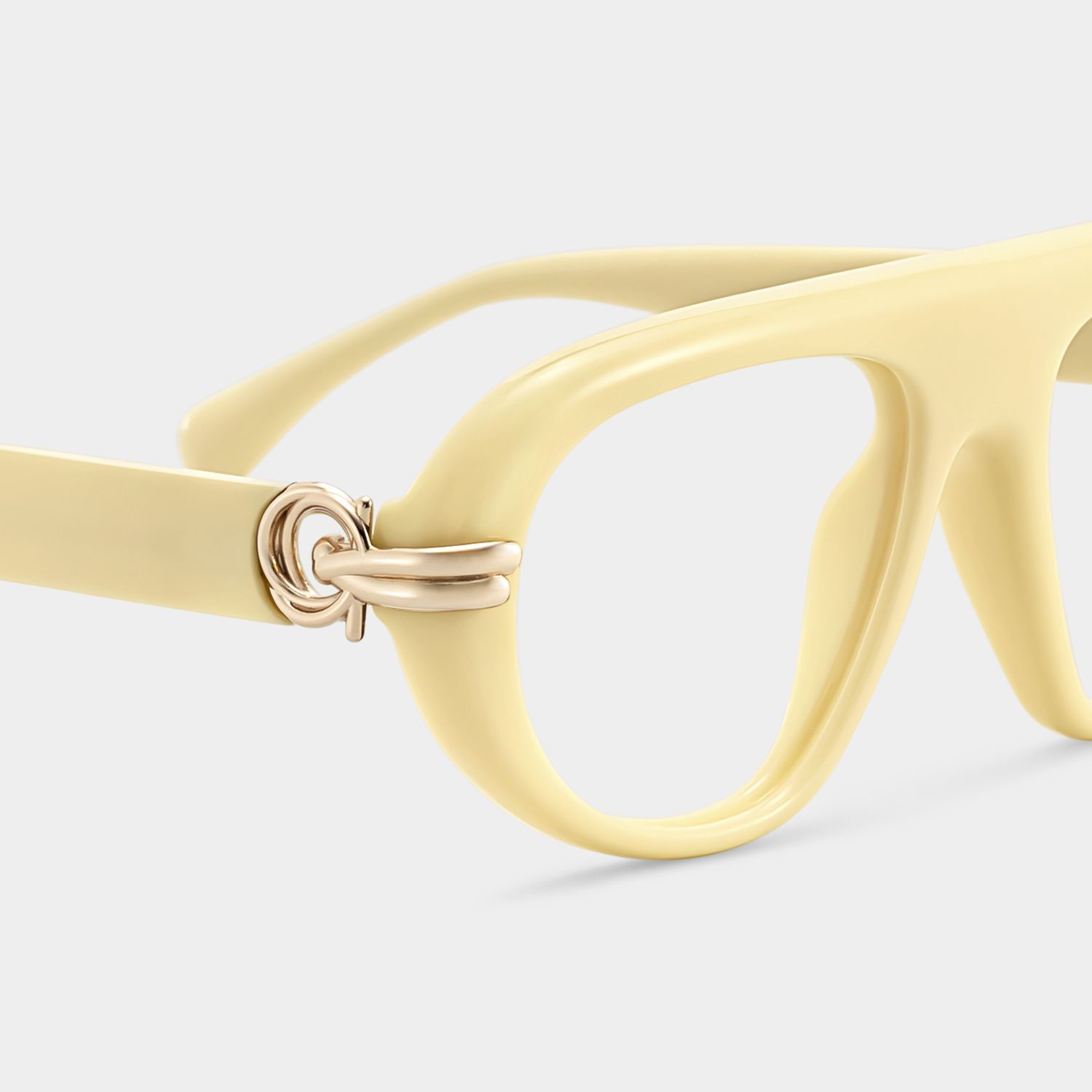 Aveline Weiße Dünne Piloten-Vollrandbrille für Damen | ZEELOOL7