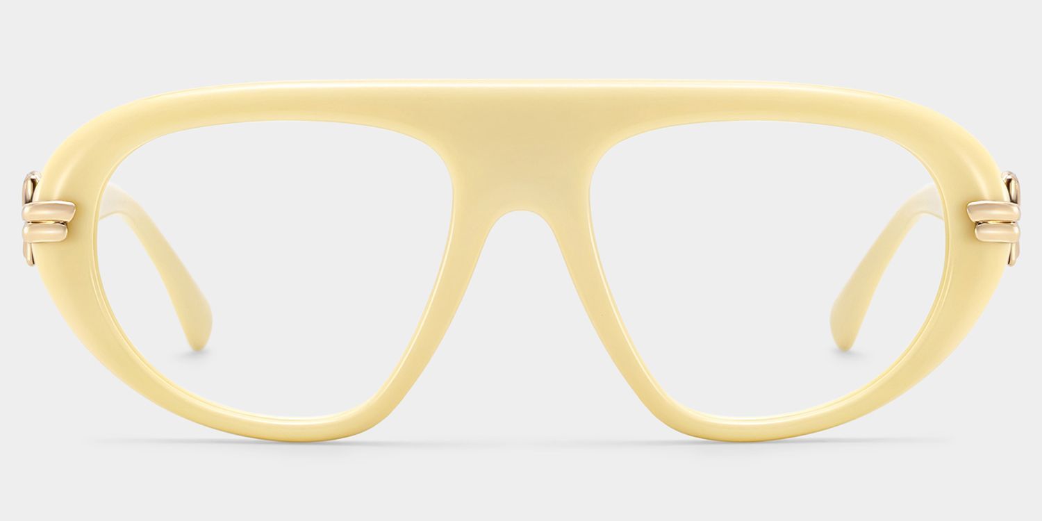 Aveline Weiße Dünne Piloten-Vollrandbrille für Damen | ZEELOOL3