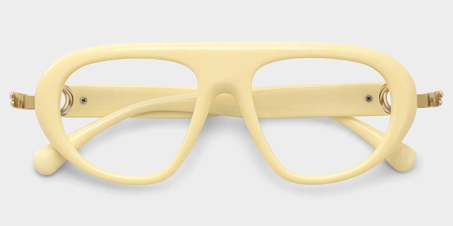 Aveline Weiße Dünne Piloten-Vollrandbrille für Damen | ZEELOOL4