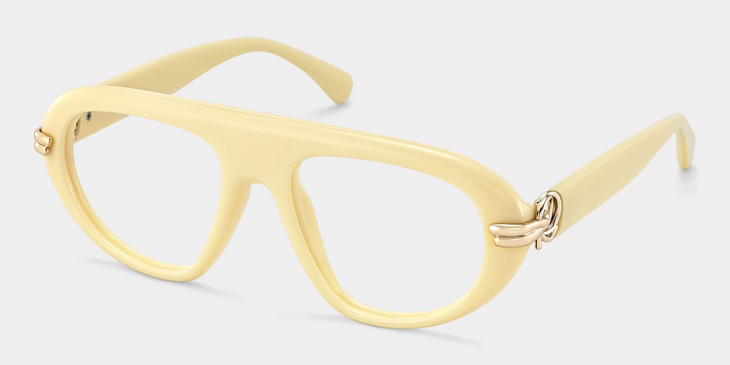 Aveline Weiße Dünne Piloten-Vollrandbrille für Damen | ZEELOOL5