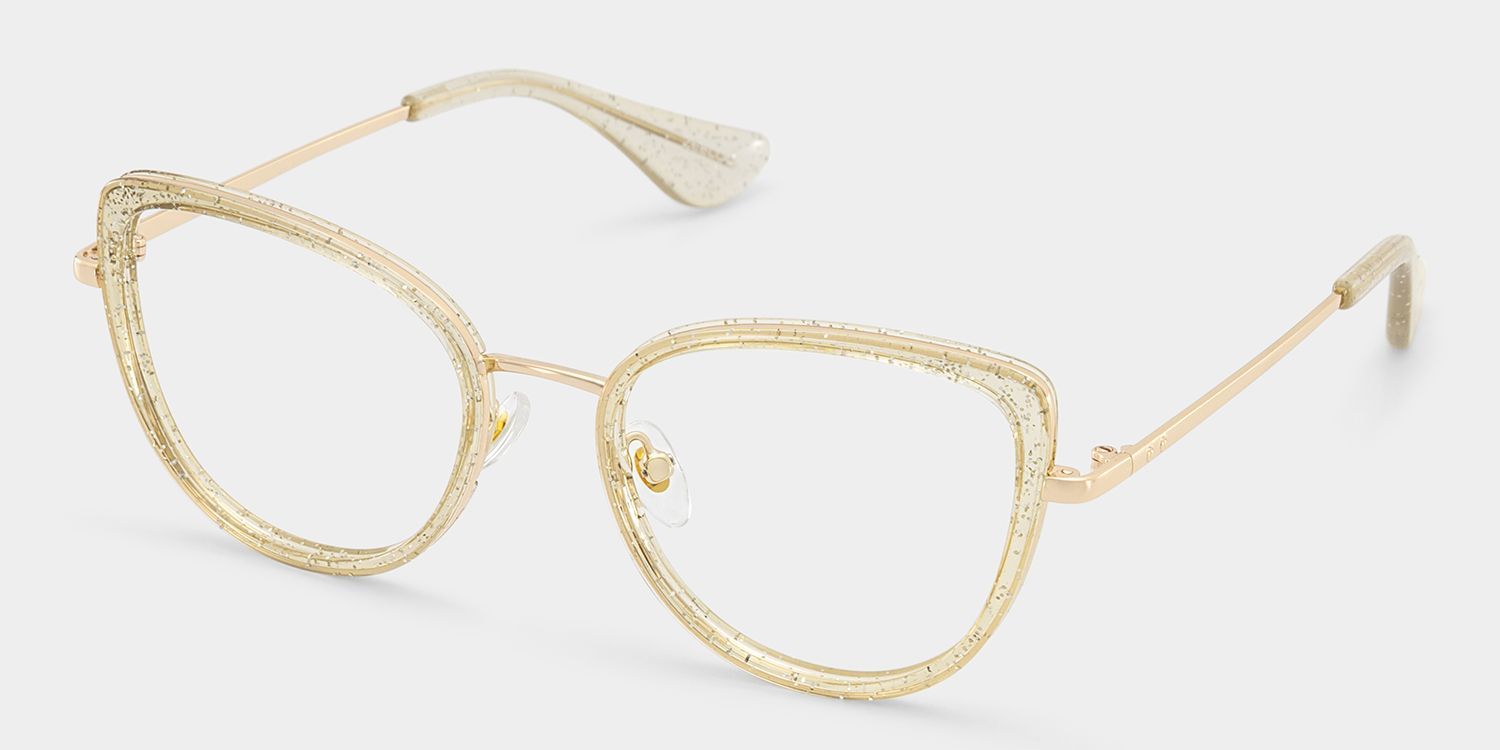 Celine Bling Cat-Eye Transparente Goldrahmenbrille | ZEELOOL2
