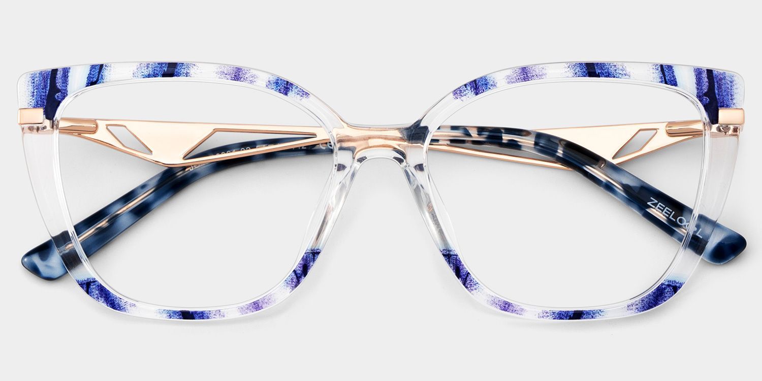 Margret Blaue Cat-Eye Brille | Markante stilvolle Fassungen | ZEELOOL2
