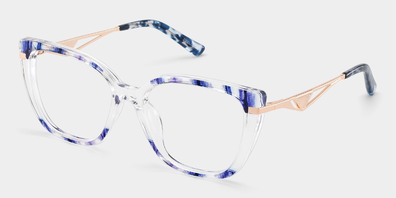 Margret Blaue Cat-Eye Brille | Markante stilvolle Fassungen | ZEELOOL3