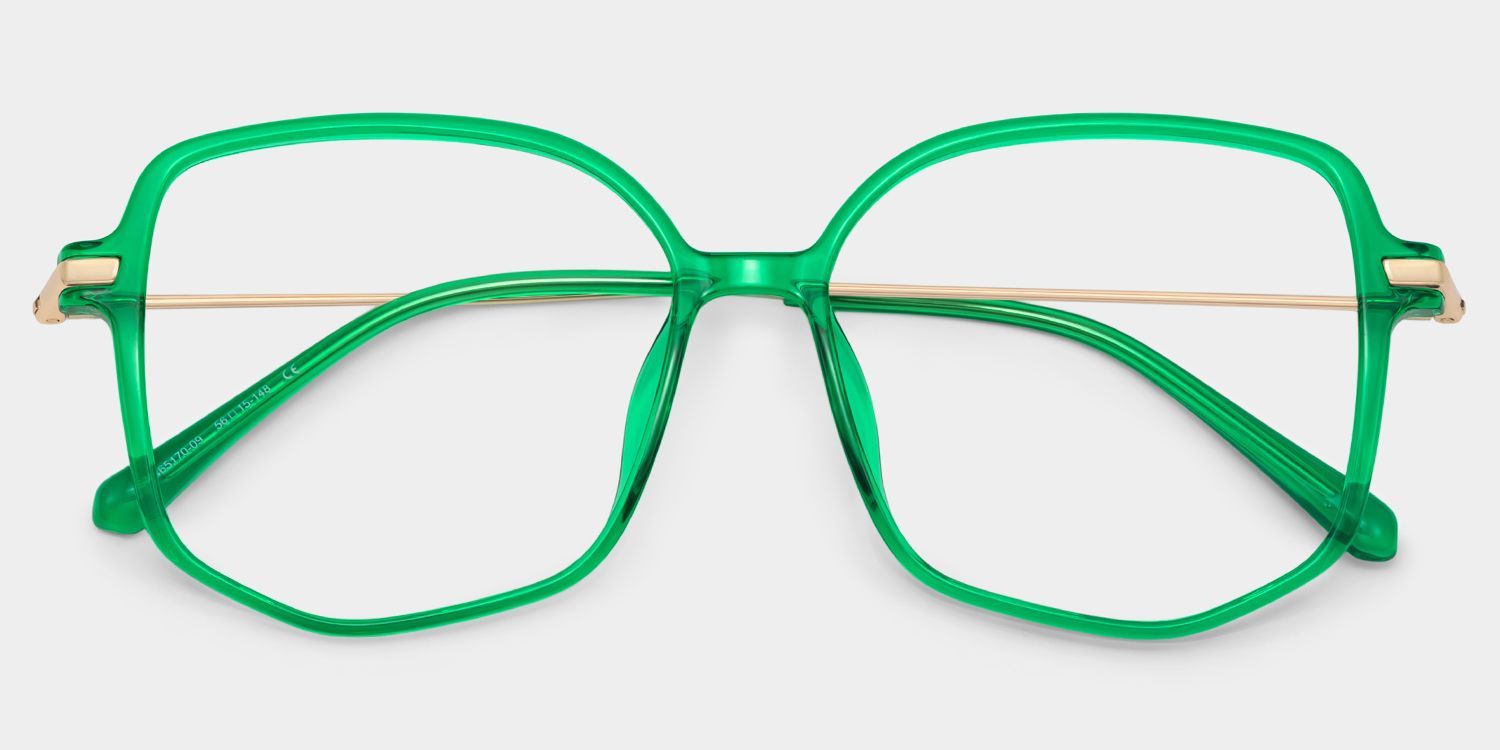 Payton Geometrische Dunkelgrüne Brille | Zeelool Brillen3
