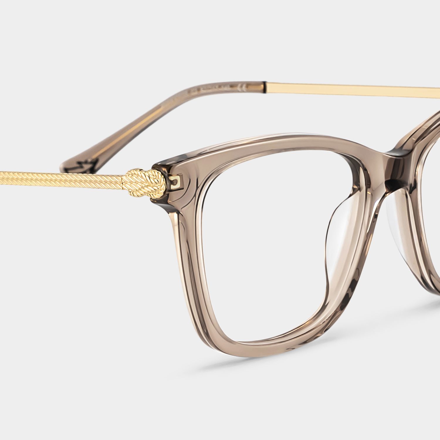 Vibert Braune Rechteck-Brille mit Materialmix-Gestell für Damen | ZEELOOL5
