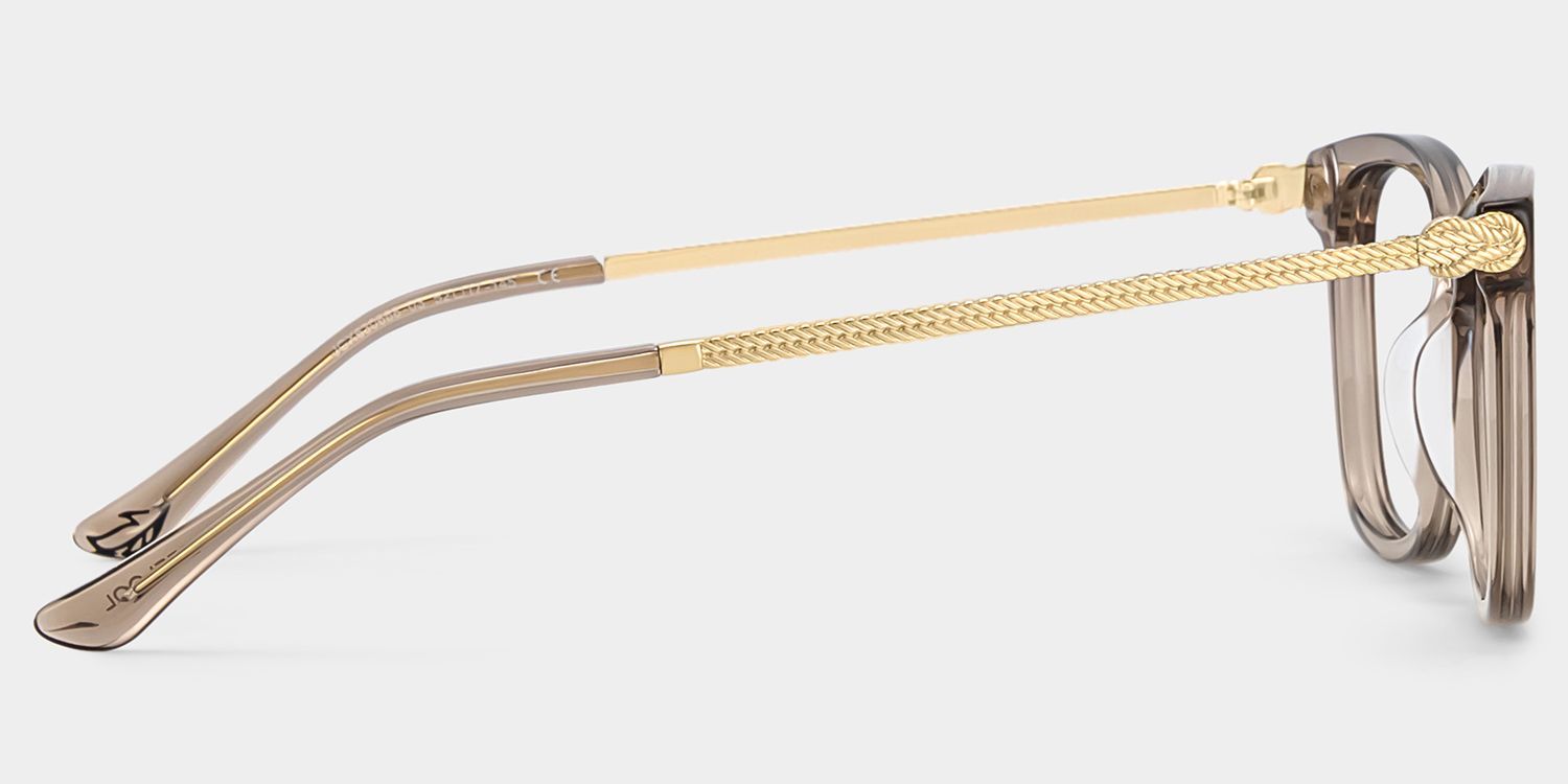 Vibert Braune Rechteck-Brille mit Materialmix-Gestell für Damen | ZEELOOL4