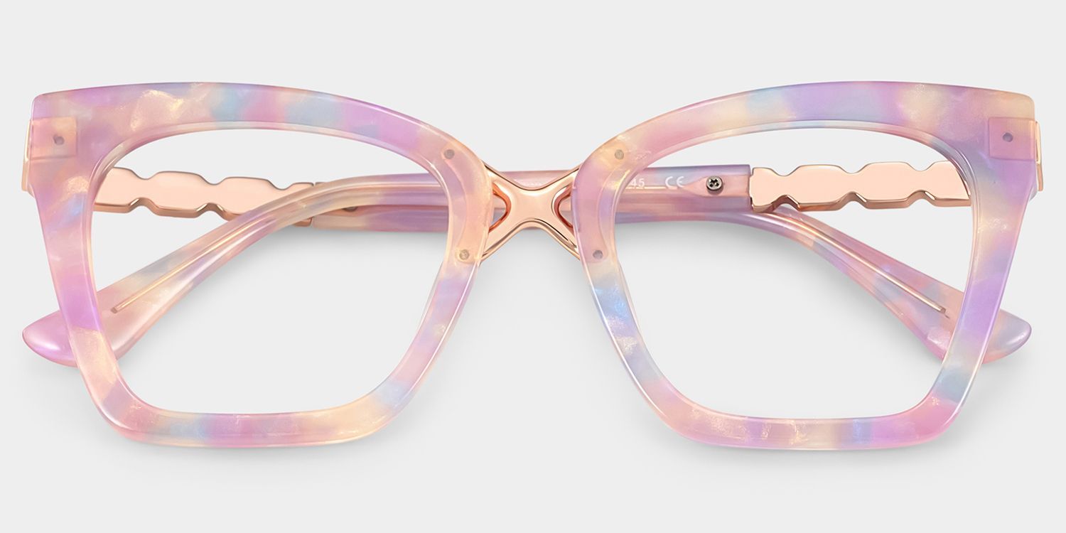 Darlyn zartrosa Brille im Cateye-Vollrand-Design | Zeelool2