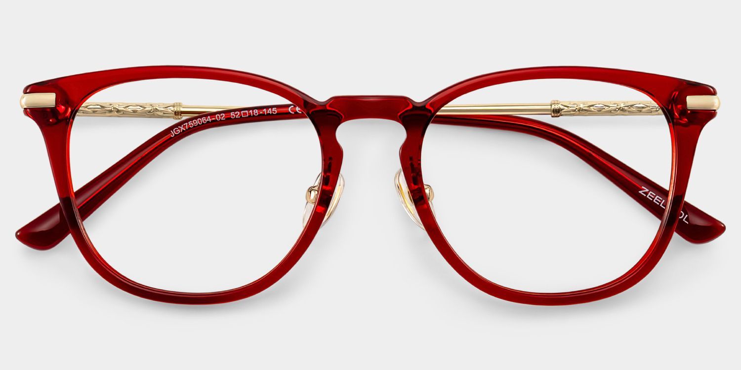 Laura Rote Brille mit quadratischem Rahmen Online | ZEELOOL2