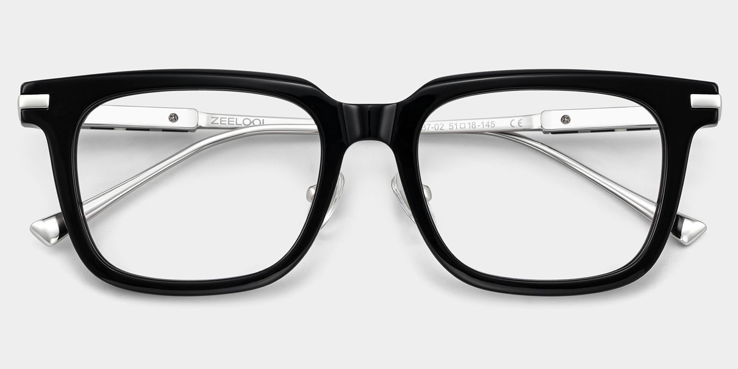 Quadratische Herrenbrille Rayne in Schwarz mit dünnem Rahmen | ZEELOOL3