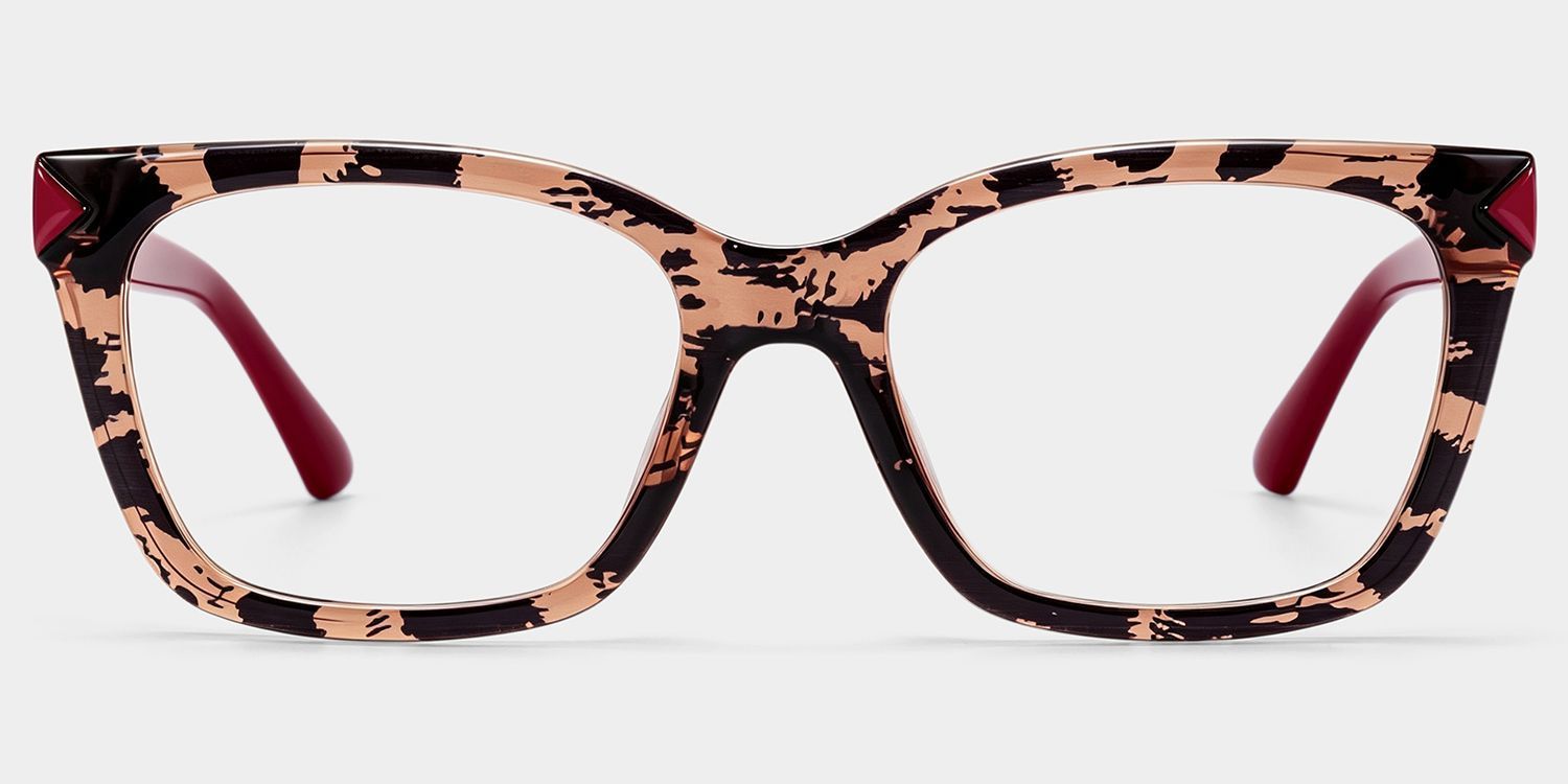 Victoria Quadratische Brille mit Leopardenmuster | ZEELOOL3