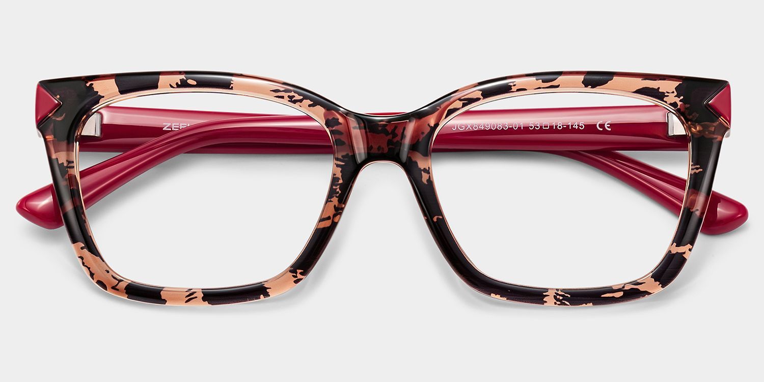 Victoria Quadratische Brille mit Leopardenmuster | ZEELOOL4