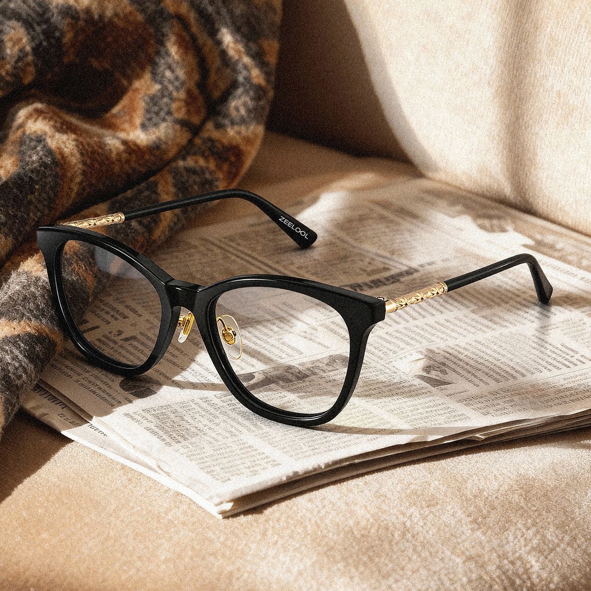 April Schwarzrahmenbrille mit Cat-Eye-Fassung Online | ZEELOOL0