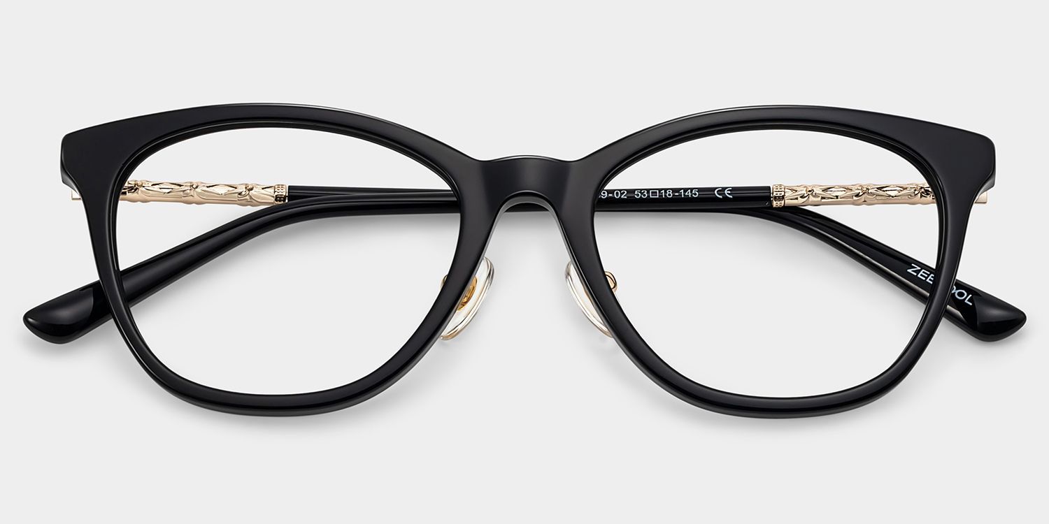 April Schwarzrahmenbrille mit Cat-Eye-Fassung Online | ZEELOOL2