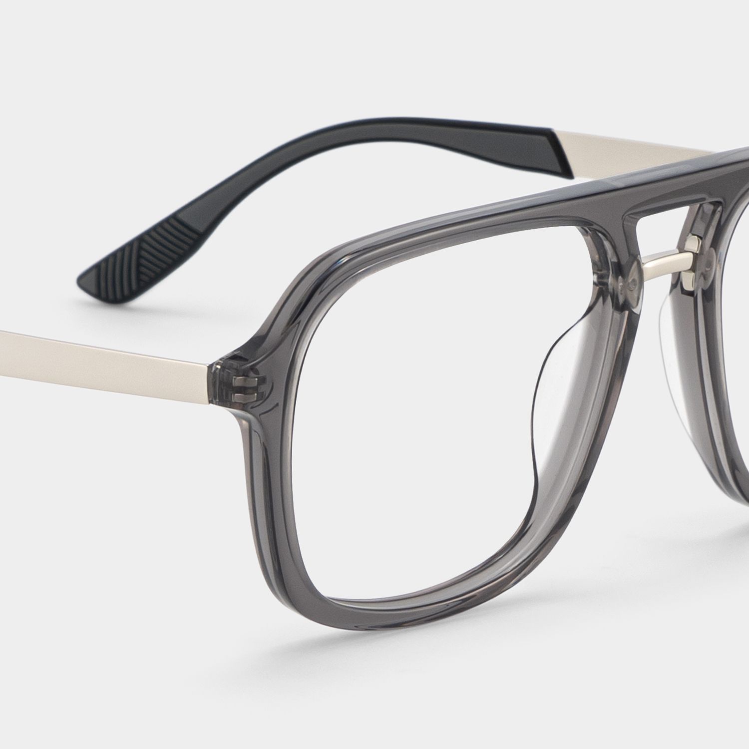 Ryder Schwarze Pilotenbrille mit gemischtem Rahmen für Unisex | ZEELOOL6
