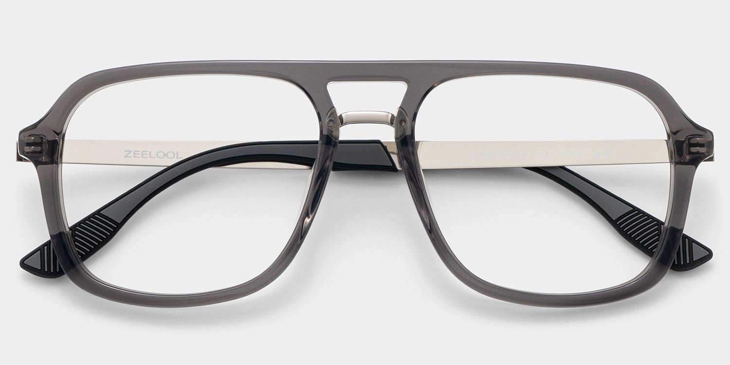 Ryder Schwarze Pilotenbrille mit gemischtem Rahmen für Unisex | ZEELOOL3