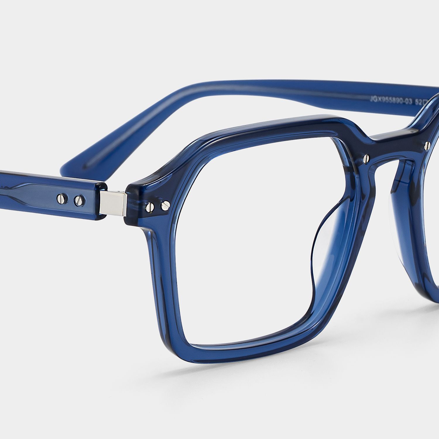 Brendan Blaue Geometrische Brille für Herren | ZEELOOL7