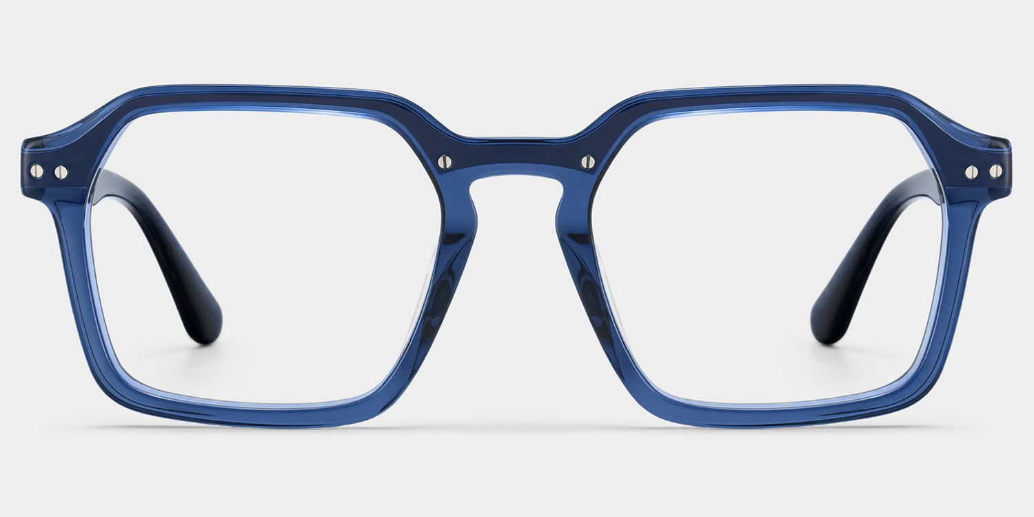 Brendan Blaue Geometrische Brille für Herren | ZEELOOL3