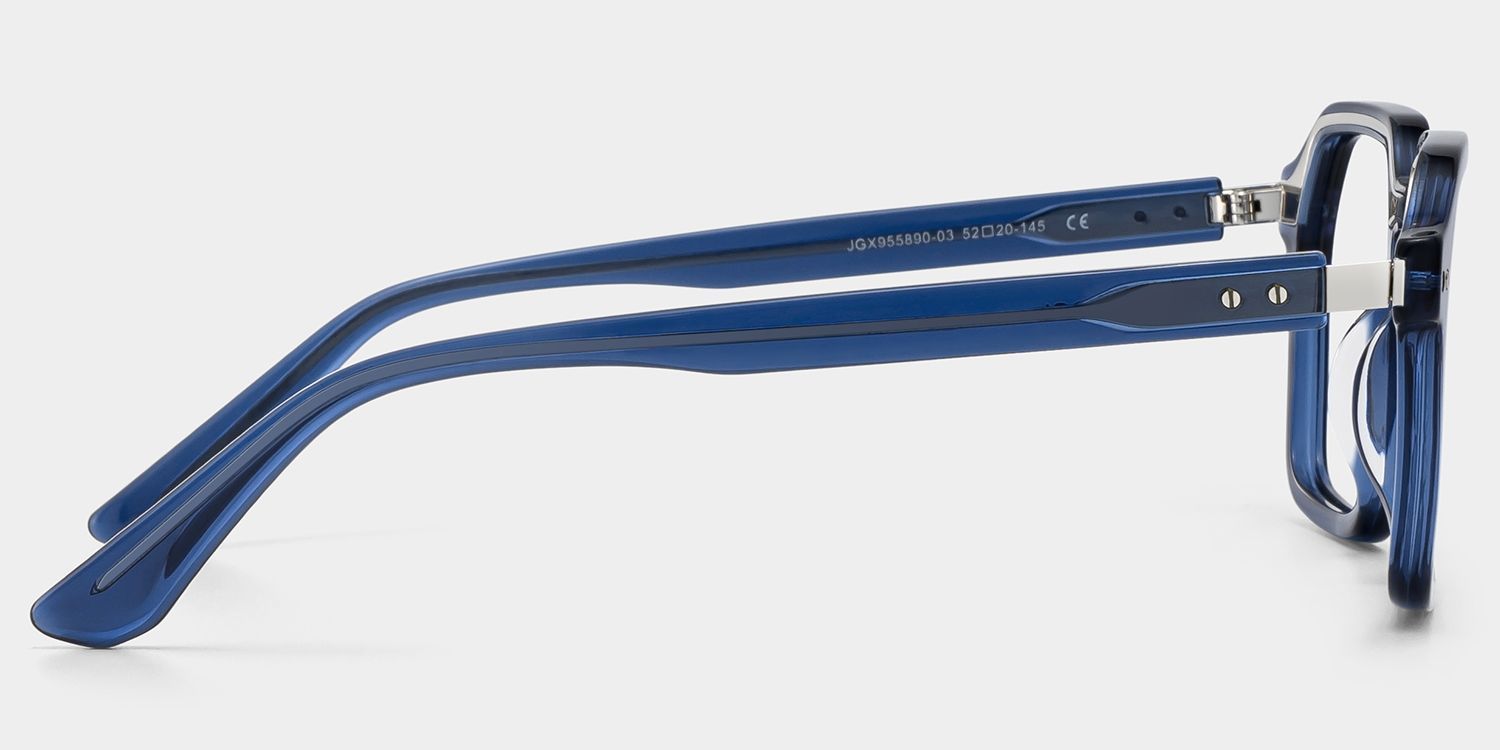 Brendan Blaue Geometrische Brille für Herren | ZEELOOL6