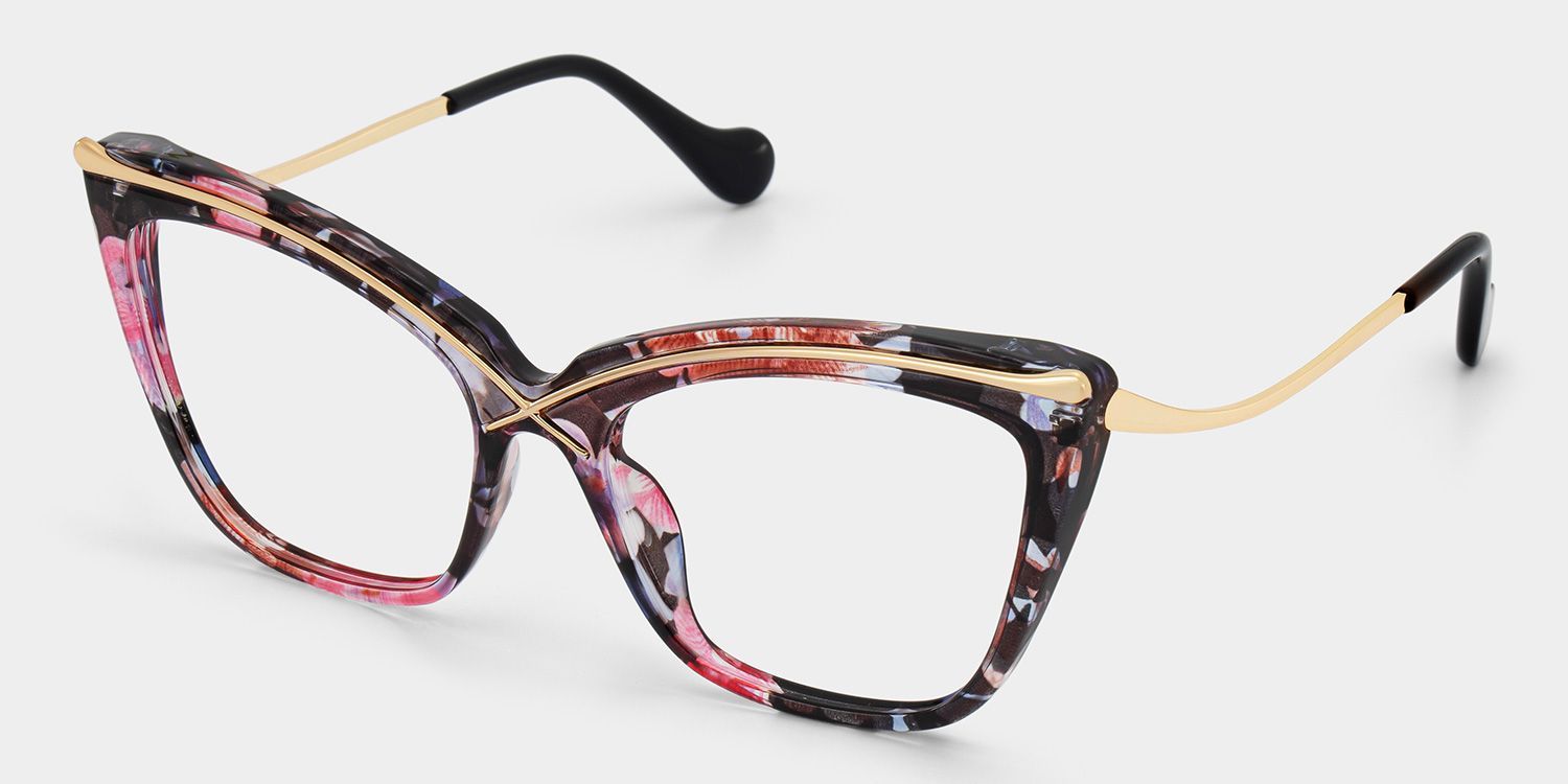 Winston Brille mit Schmetterlings-Blumenmuster-Rahmen | Zeelool2