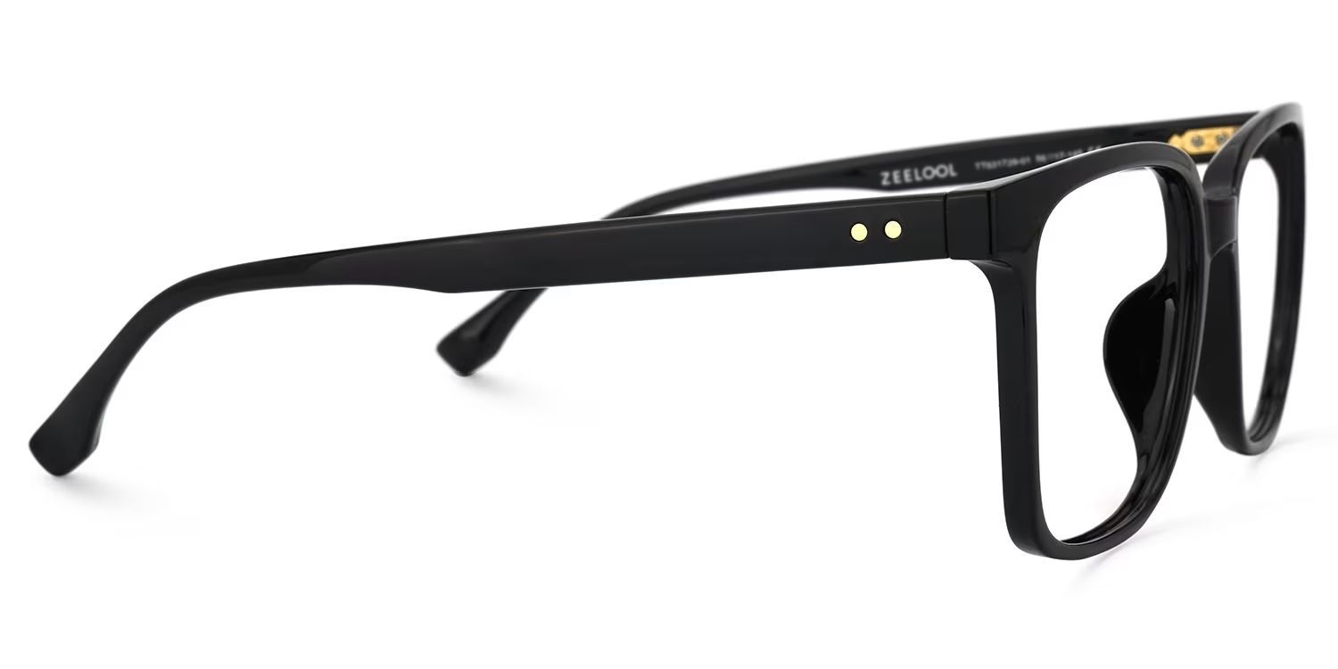 Contreras Quadratische Schwarze Brille | Zeelool Brillen2
