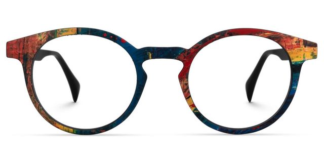 Minne Blau-Rot Rund Brille