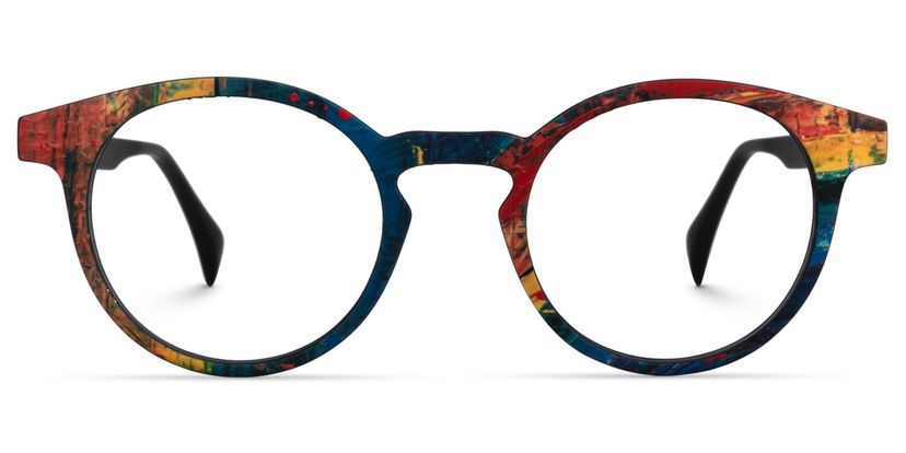 Minne Blau-Rot Rund Brille