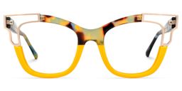 Rhoden Gelb Cateye Brille1