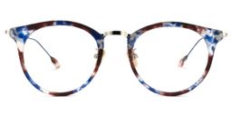 Qahira Blaue Tortoise Runde Brille0