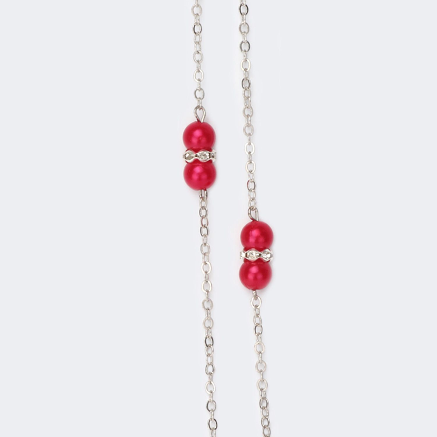 Fannie Silber-Rot Brillenkette3