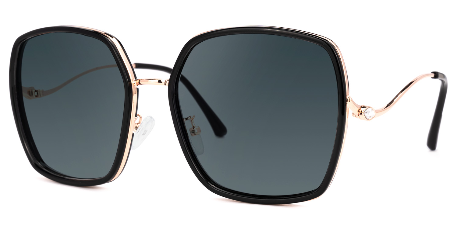 Usher Schwarz Geometrisch Sonnenbrille1