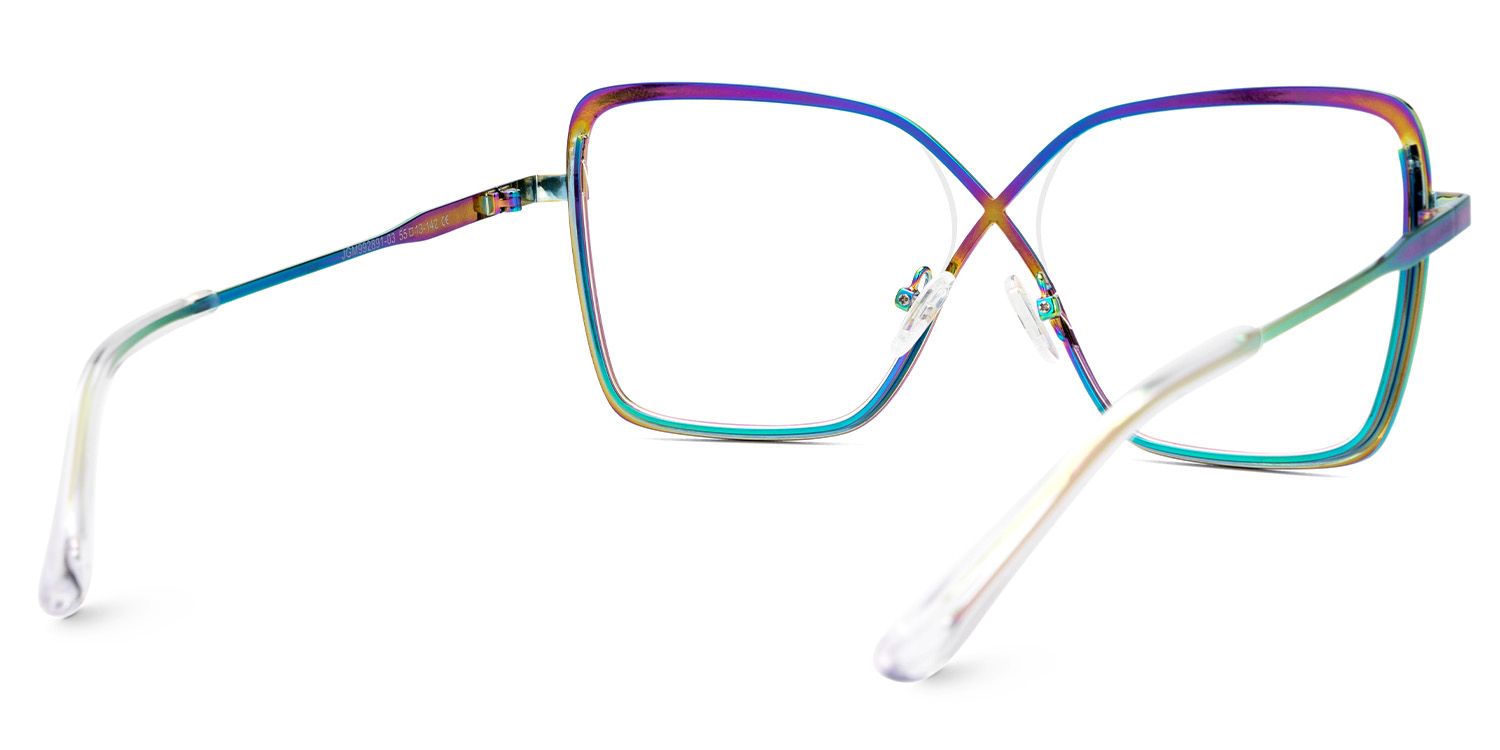 Racquel Bunt Quadratisch Metall Brille3