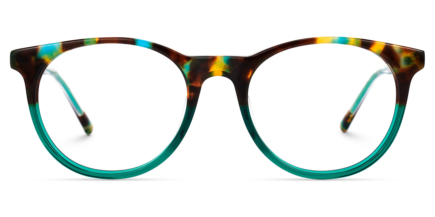 Necho Grün-Tortoise Rund Brille0