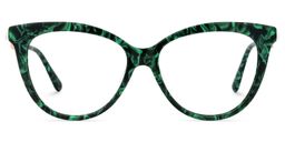 Sherrie Grün-Blumendruck Cateye Brille0