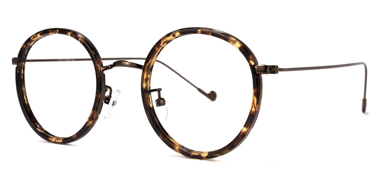 Alba Gelb-Tortoise Rund Brille1