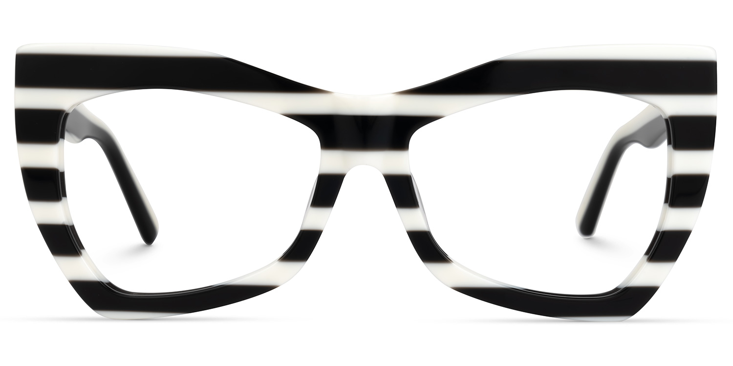Bernita Schwarz-Weiß Geometrisch Brille gutes Bild
