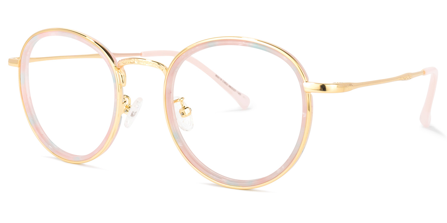 Yahya Rosa-Gold Rund Brille1