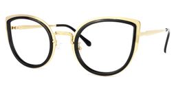 Quillan Schwarz Gold Cat Eye Brille1