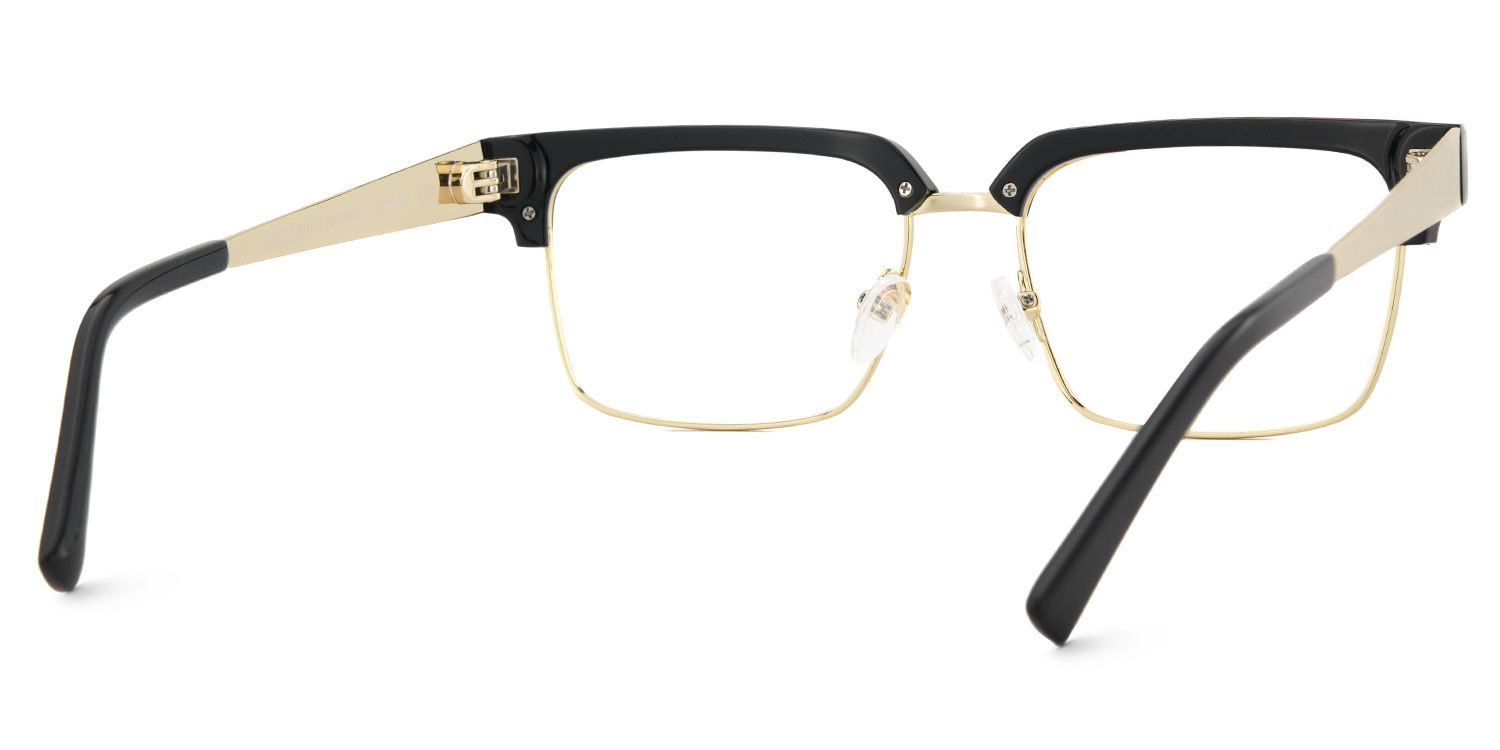 Gerena Schwarz-Gold Browline Gemischte-Materialien Brille3