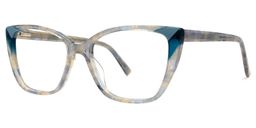 Kaula Blumendruck-Blau Cateye Brille1