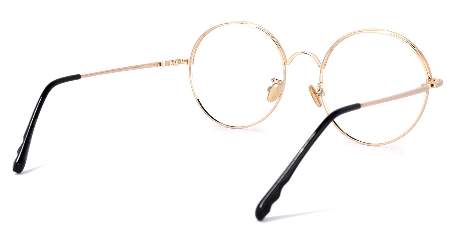 Beverly Schwarz-Gold Rund Brille4