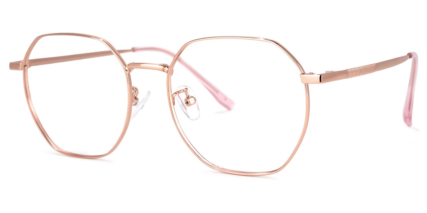 Lilly Rosa-Gold Geometrisch Brille1
