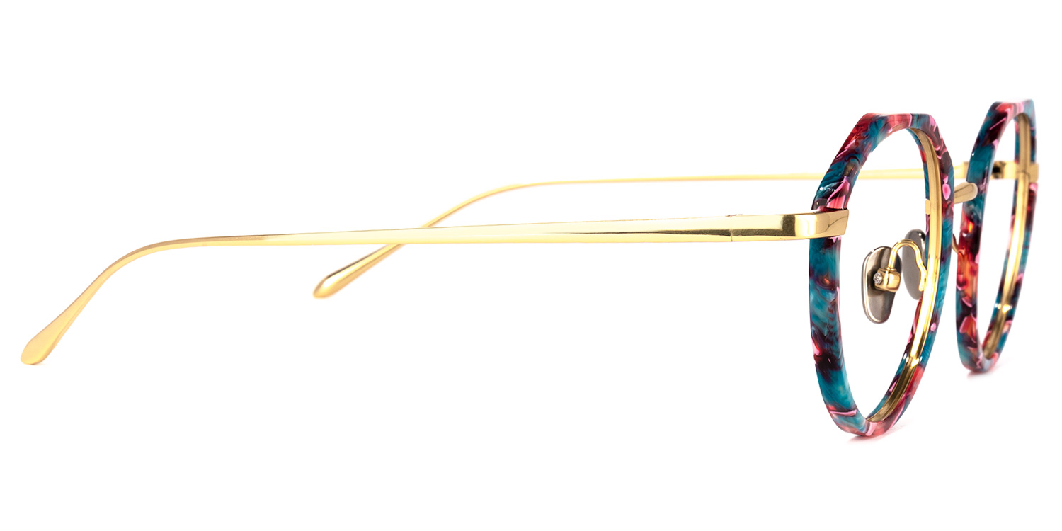 Erin Blaue Blumenmuster Geometrische Brille2